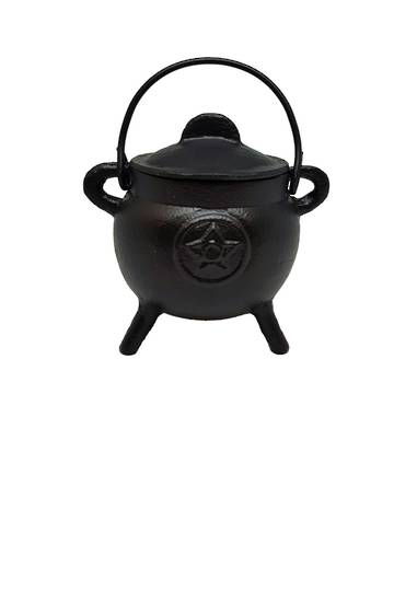 CAULDRON - Pentacle Engraved Cast Iron 11cm